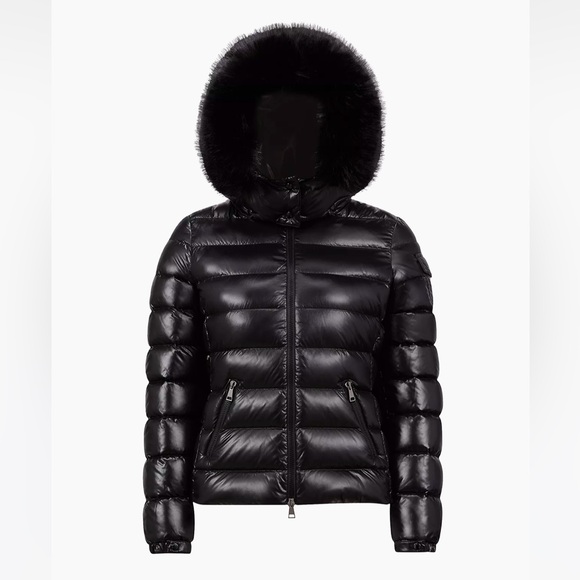 Moncler black Badyf Down Faux Fur-Trim Jacket - Picture 1 of 4